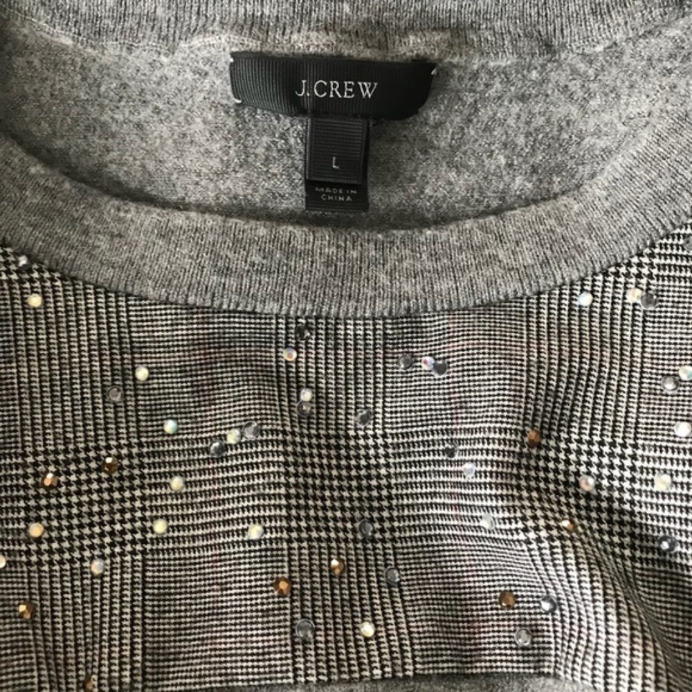 J. Crew Gray Sparkle Wool Sweater - Picture 6 of 8